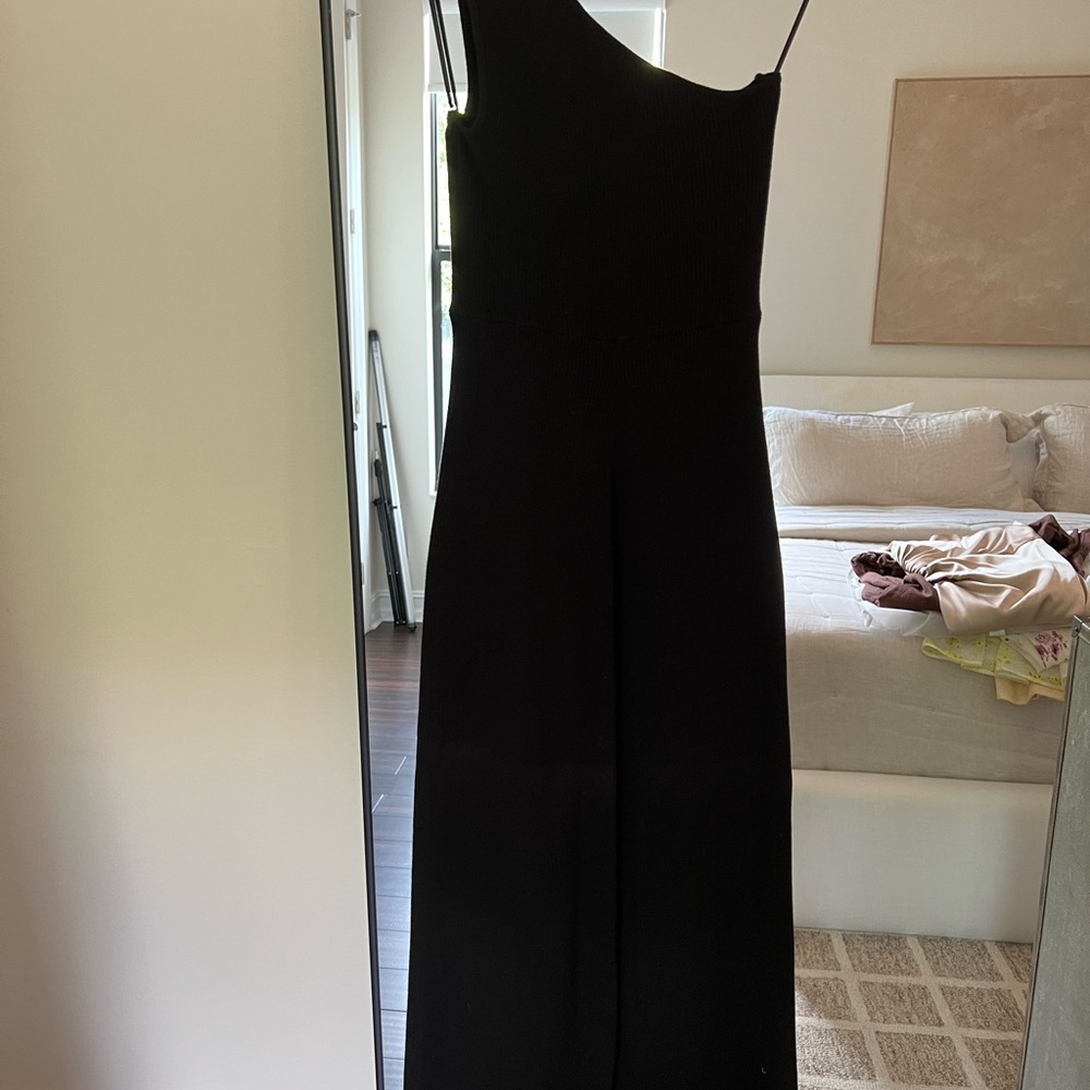 Free People Black Asymmetrical Jumpsuit